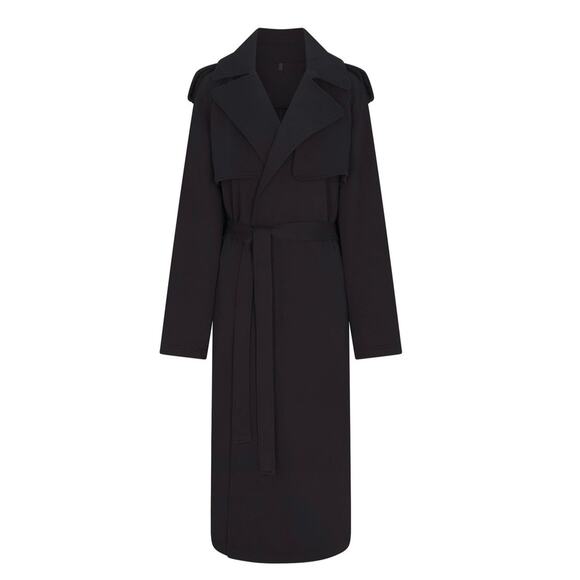NWT Skims Oversized Boyfriend Trench Coat Large Black - Picture 4 of 4